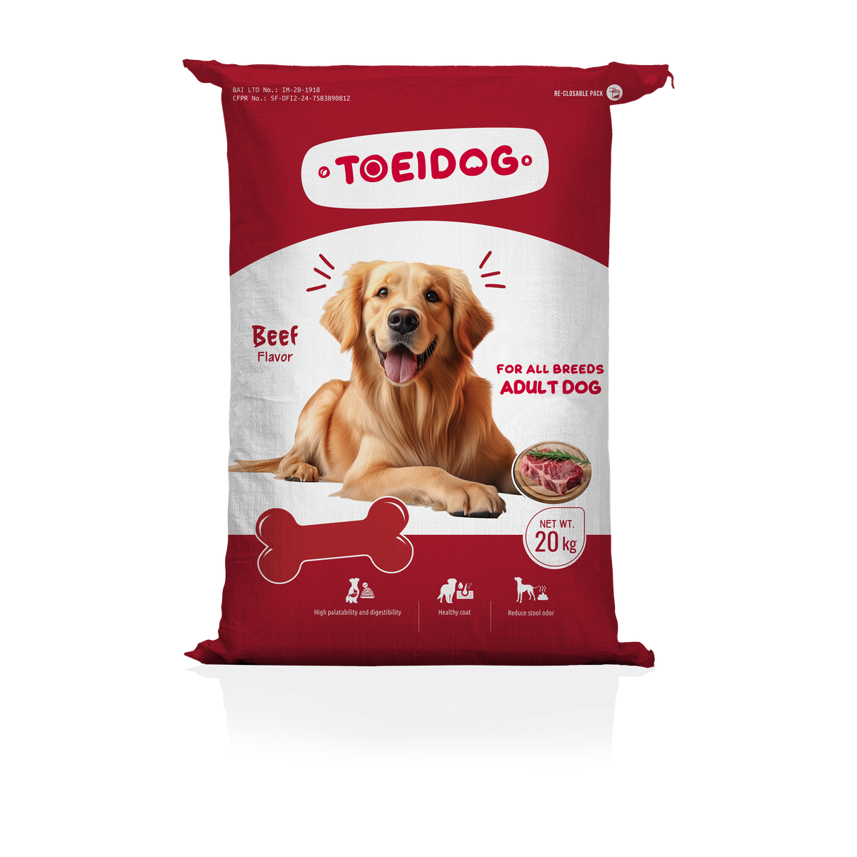 Toei Dog Dry Food All Breed – Beef Flavor – 20 kg