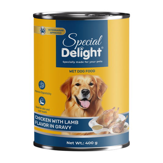 Special Delight Wet Dog Food – Chicken with Lamb Flavor in Gravy – 400 g