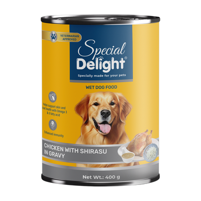 Special Delight Wet Dog Food – Chicken with Shirasu in Gravy – 400 g