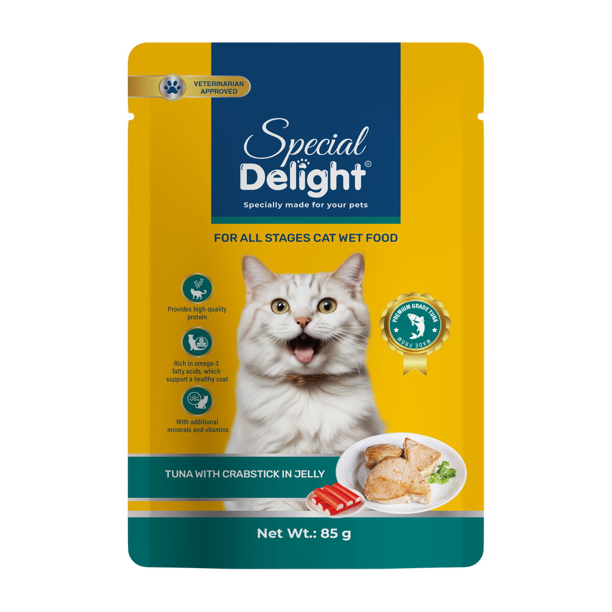 Special Delight Cat Wet Food – Tuna with Crabstick in Jelly – 85 g