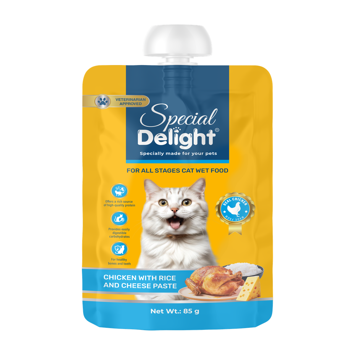 Special Delight Cat Paste Treat – Chicken with Rice & Cheese – 85 g