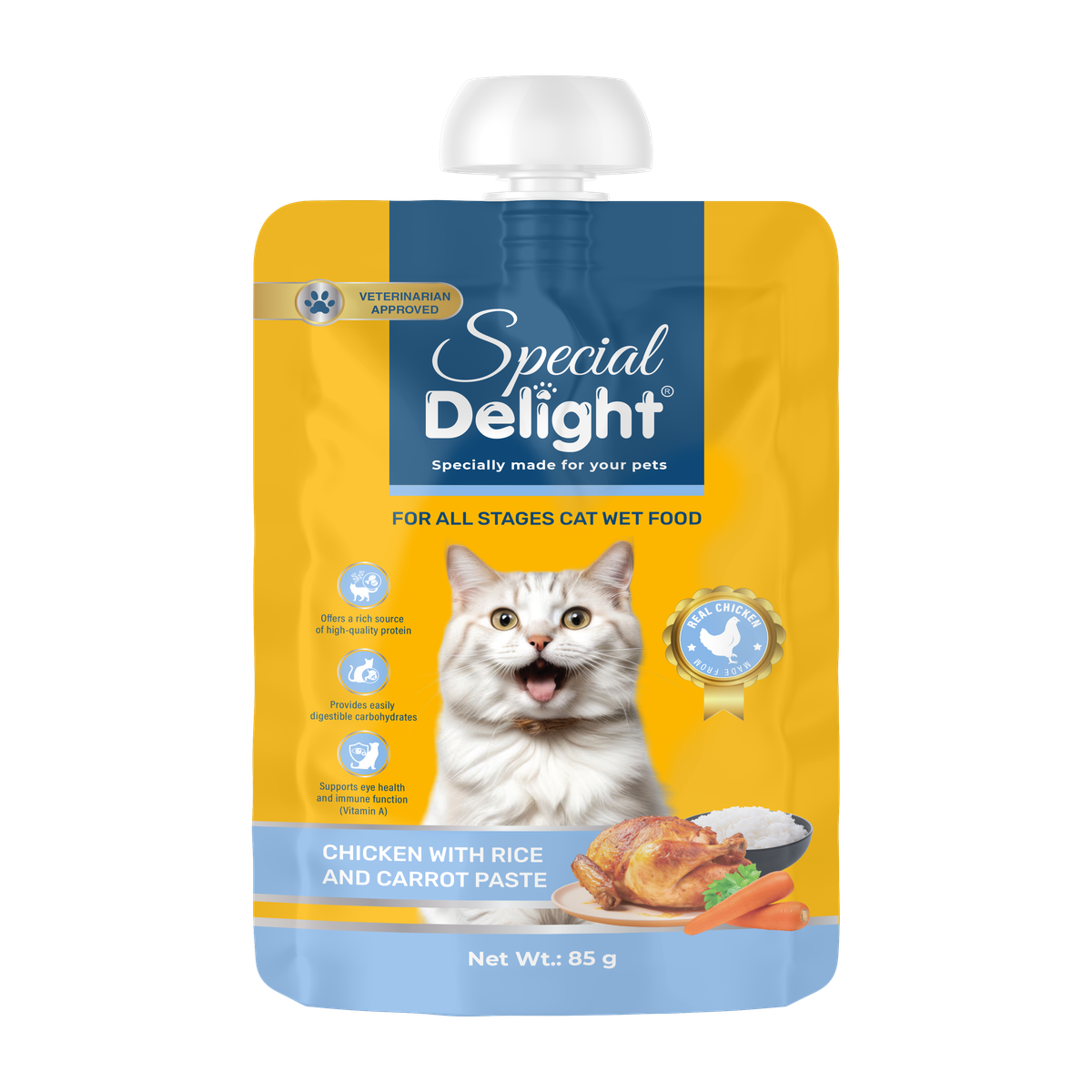 Special Delight Cat Paste Treat – Chicken with Rice & Carrot – 85 g