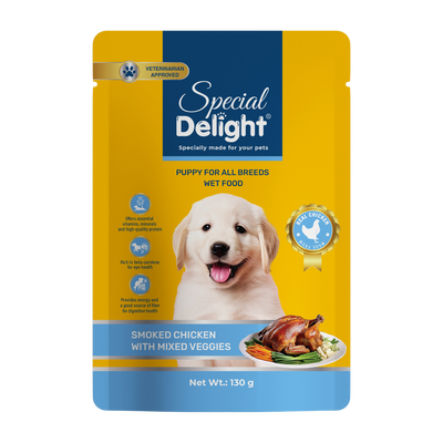Special Delight Dog Wet Food – Smoked Chicken with Mixed Veggies – 130 g
