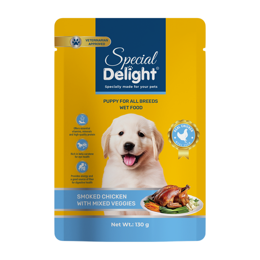 Special Delight Dog Wet Food – Smoked Chicken with Mixed Veggies – 130 g