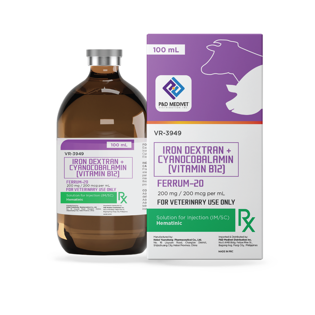P&D Ferrum-20 Iron Dextran + Vitamin B12 – Hematinic Supplement