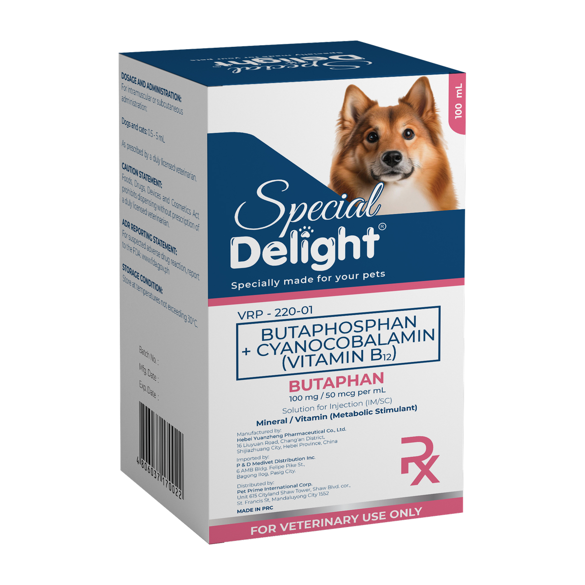 Special Delight Butamin-12 (Butaphosphan + Cyanocobalamin Vitamin B12) – 100 mL
