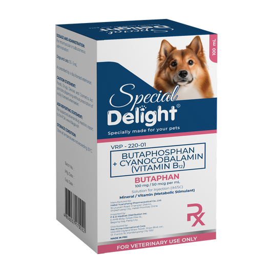 Special Delight Butamin-12 (Butaphosphan + Cyanocobalamin Vitamin B12) – 100 mL