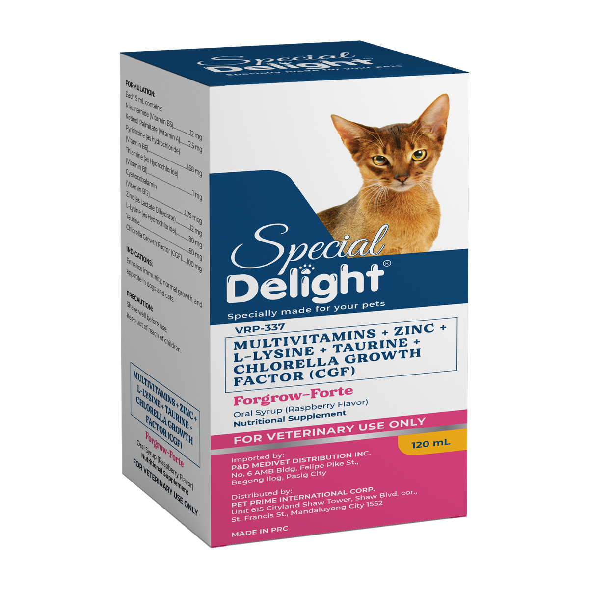 Special Delight Forgrow-Forte Multivitamins with Zinc, Lysine, Taurine & CGF – 120 mL