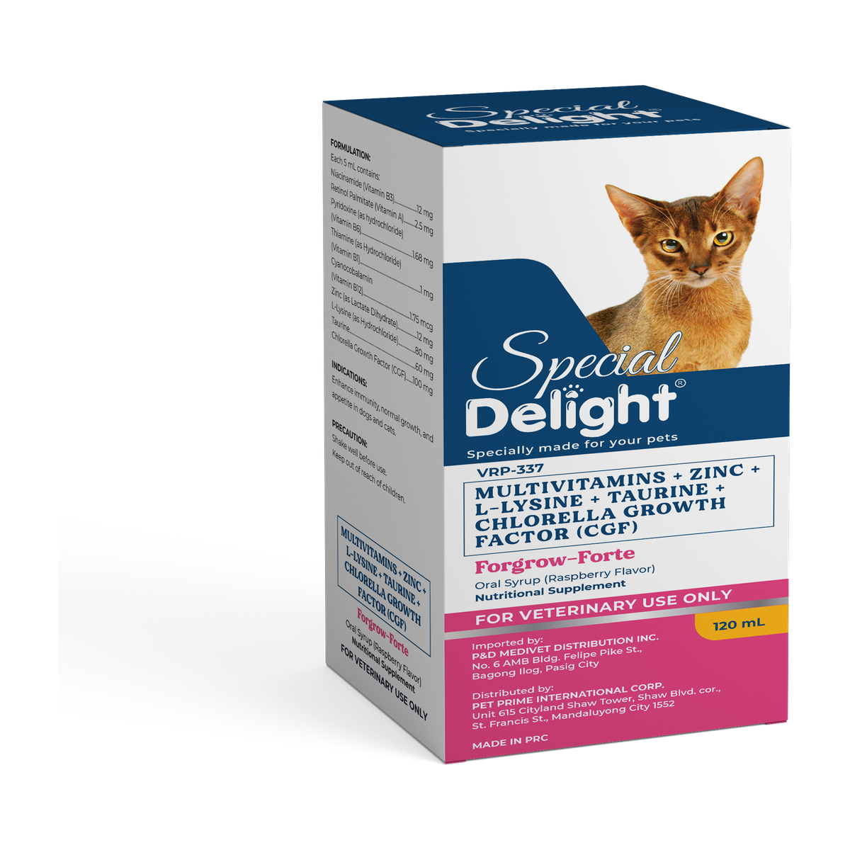 Special Delight Forgrow-Forte Multivitamins with Zinc, Lysine, Taurine & CGF – 120 mL